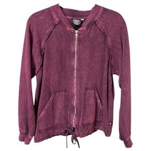 Produce Company Sweatshirt - Burgundy Zip-Up Sweater - M